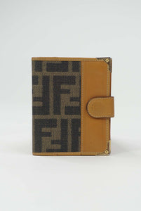FENDI Vintage Leather-Trimmed Zucca Card Holder