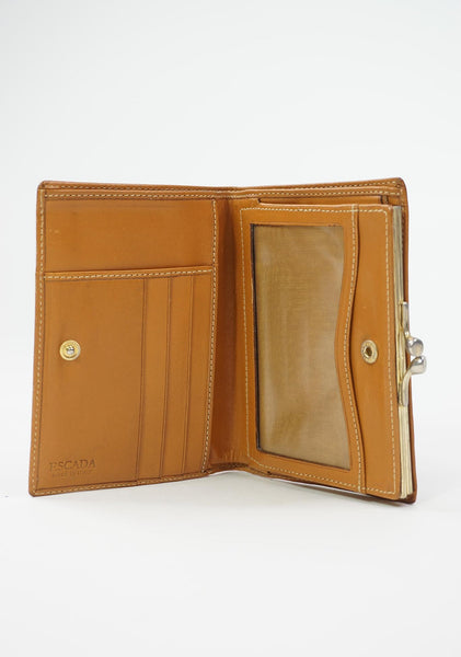ESCADA canvas and leather trimmed wallet