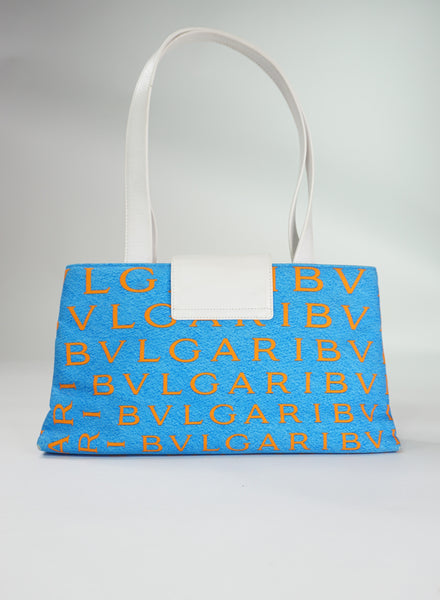 Bvlgari Logo Canvas Shoulder Bag