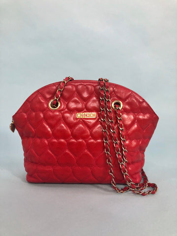 Moschino Vintage Heart Quilted Bag