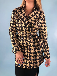 Houndstooth Transitional Coat