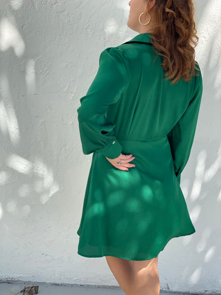 Emerald Satin Dress