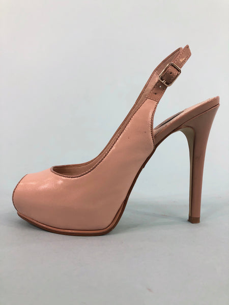 GUESS Nude Leather  Slingback Heels