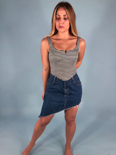 Vintage Asymmetrical Denim Skirt