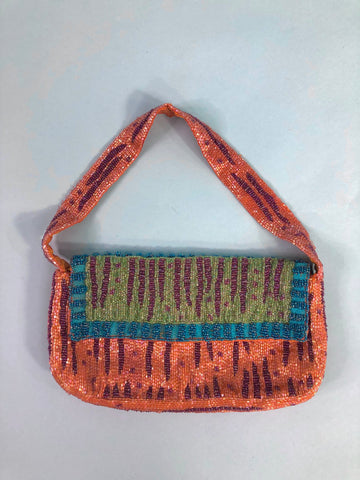 Vintage Multi-color Beaded Shoulder Bag