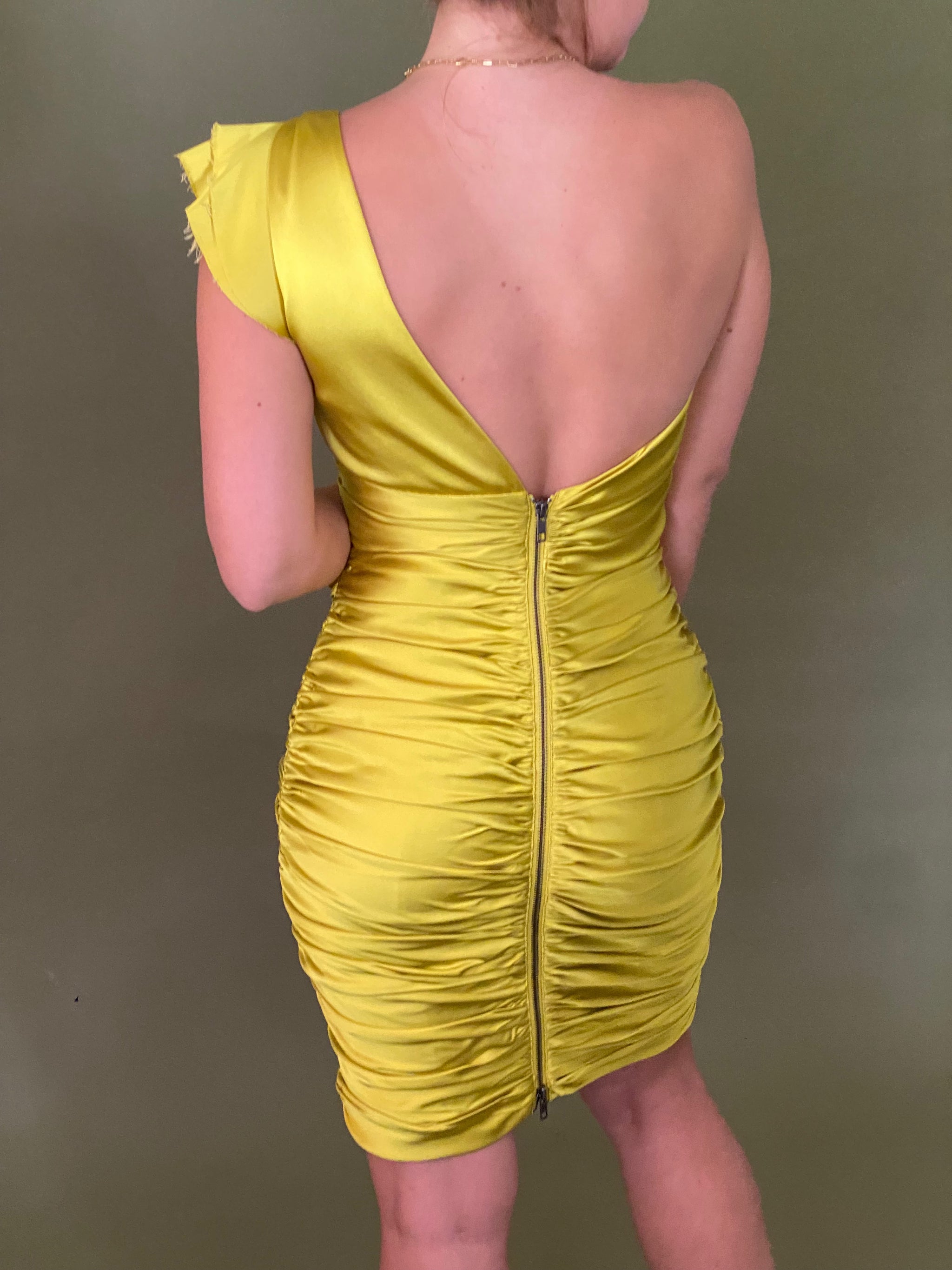 Vera Wang One Shoulder Dress