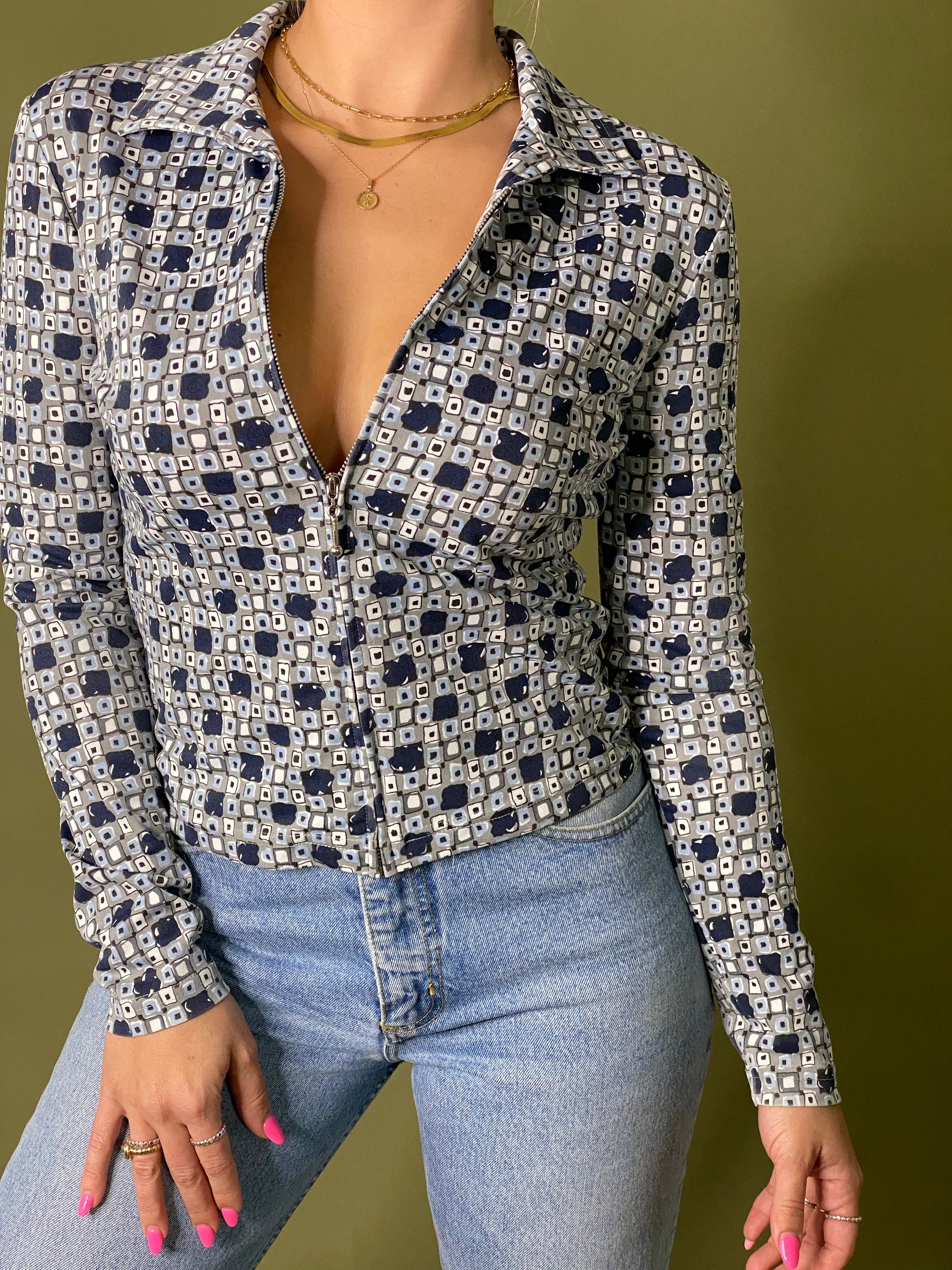 90s Vintage Zip Top