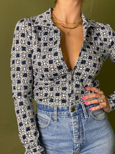 90s Vintage Zip Top